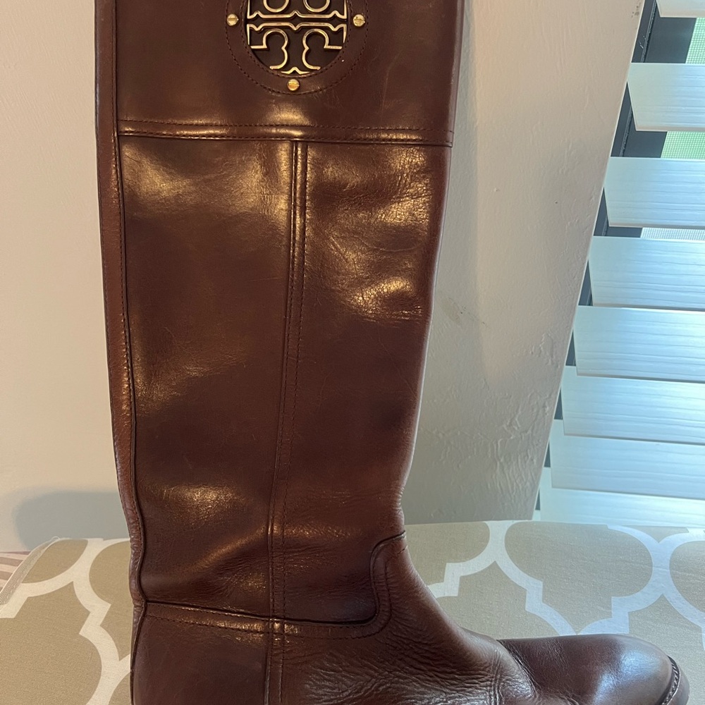 Tory Burch brown riding boots